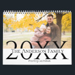 Custom Family Photos Year 20XX Calendar<br><div class="desc">Custom Family Photos Year 20XX Calendar . Customise the photo calendar by uploading your favourite family pics. Each page has space for 1 photo which is placed in two different places. In total 14 photos can be uploaded , 1 for each page ( 12 months ) and 1 photo for...</div>
