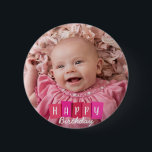 Custom Family Portrait Birthday Gift Photo Button<br><div class="desc">Cute custom family portrait birthday gift photo button. Add any photo for a special gift.</div>