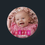 Custom Family Portrait Birthday Gift Photo Button<br><div class="desc">Cute custom family portrait birthday gift photo button. Add any photo for a special gift.</div>