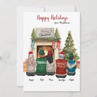 Custom Family Portrait Clip Art Christmas Card