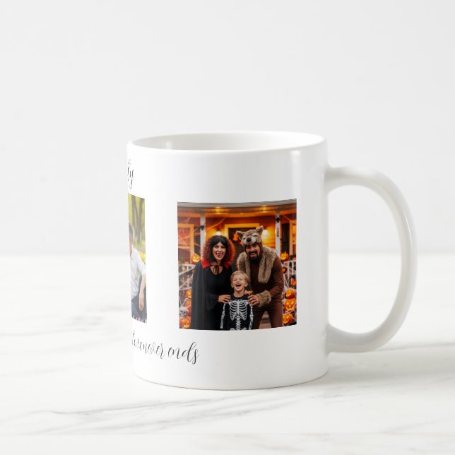Custom Family Portrait Personalised Message Coffee Mug (Right)