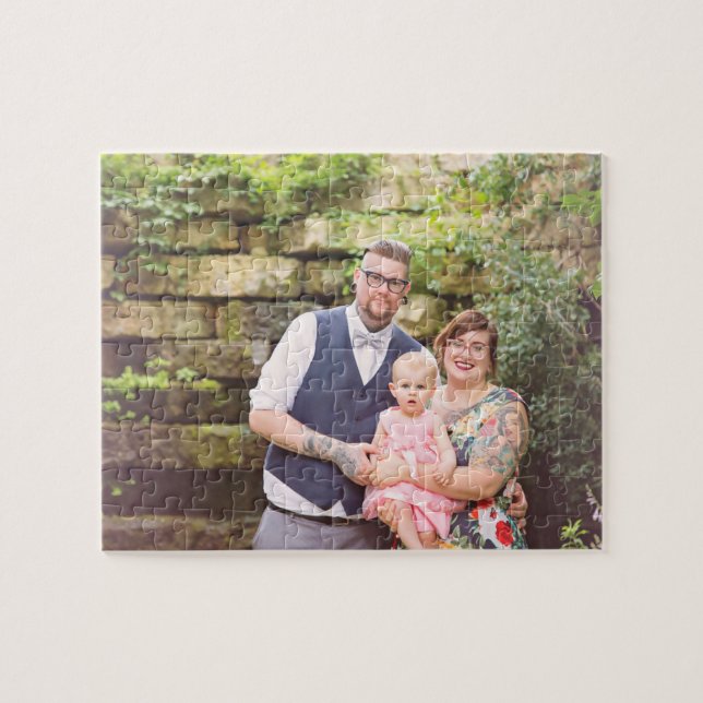 Custom Family Portrait Photo Jigsaw Puzzle (Horizontal)