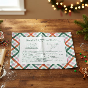 Custom Family Recipe Christmas Tea Towel