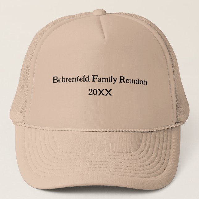 Custom Family Reunion Baseball Trucker Hat (Front)