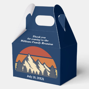 Custom Family Reunion Blue Mountain Sunset Party Favour Box