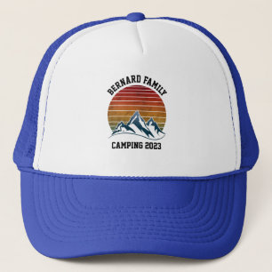 CUSTOM FAMILY REUNION CAMPING SUNSET MOUNTAIN TRIP TRUCKER HAT