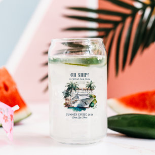 Custom Family Reunion Cruise Ship Summer Vacation Can Glass