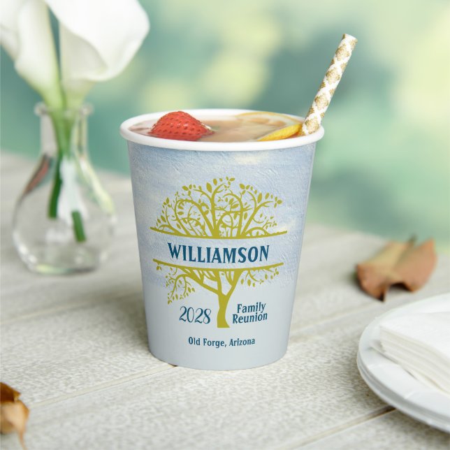 Custom Family Reunion Genealogy Tree Matching Paper Cups (Insitu)