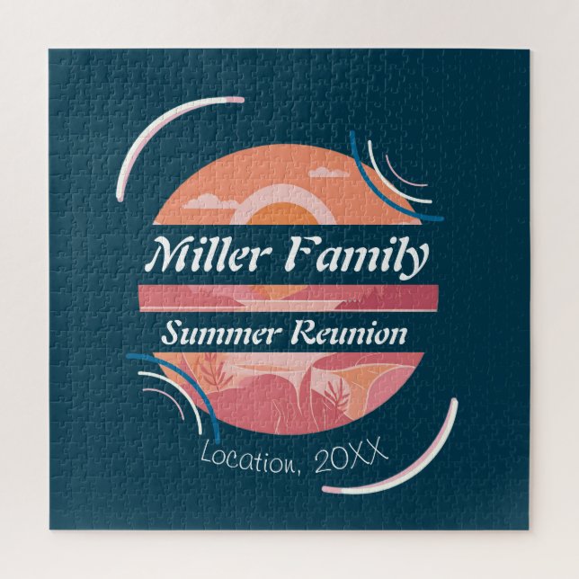 Custom Family Reunion Lake Jigsaw Puzzle (Vertical)