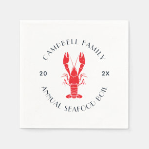 Custom Family Reunion Lobster Boil Summer Napkin