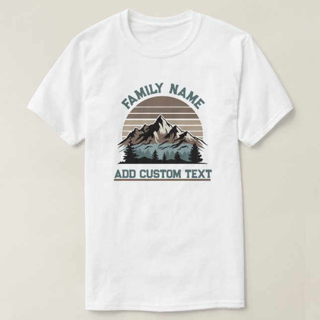 Custom Family Reunion Mountain Road Trip Camping T-Shirt (Design Front)