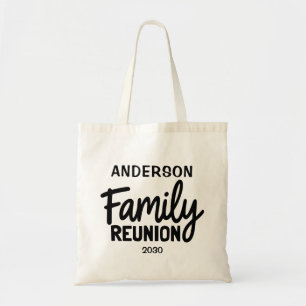 Custom Family Reunion Name & Date Modern Script Tote Bag