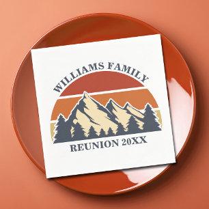 Custom Family Reunion Road Sunset Mountain Party Napkin