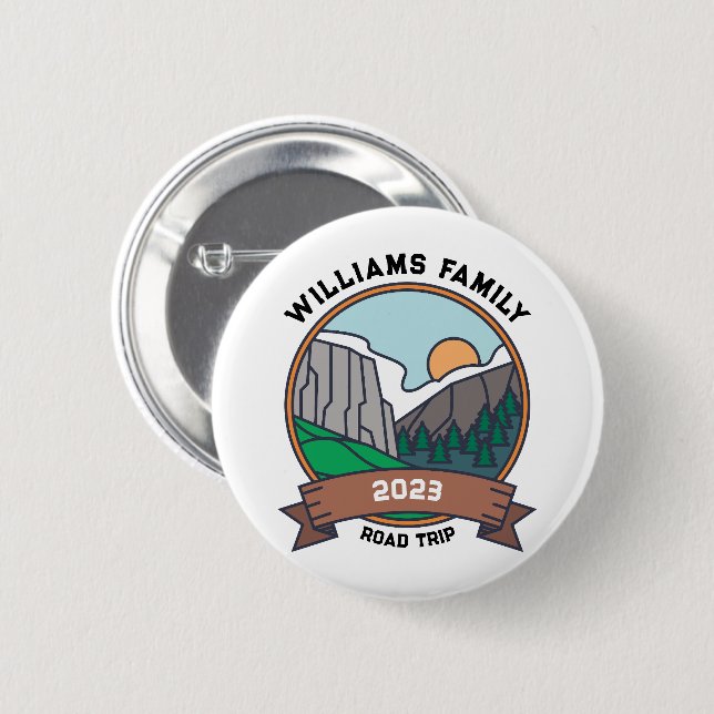 Custom Family Reunion Road Trip Mountain 6 Cm Round Badge (Front & Back)