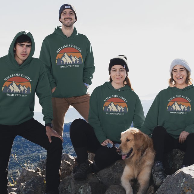 Custom Family Reunion Road Trip Mountain Sunset Hoodie (Creator Uploaded)