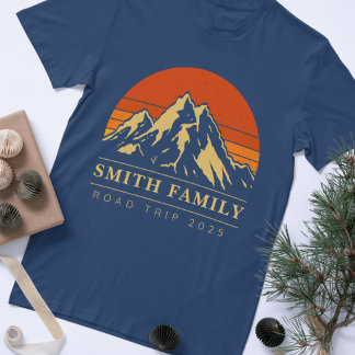 Custom Family Reunion Road Trip Mountain Sunset T-Shirt