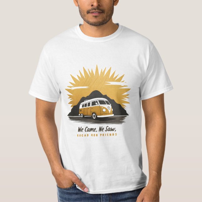 Custom Family Reunion Road Trip Mountain Sunset Te T-Shirt (Front)