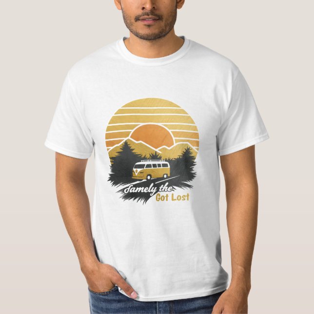 Custom Family Reunion Road Trip Mountain Sunset Te T-Shirt (Front)