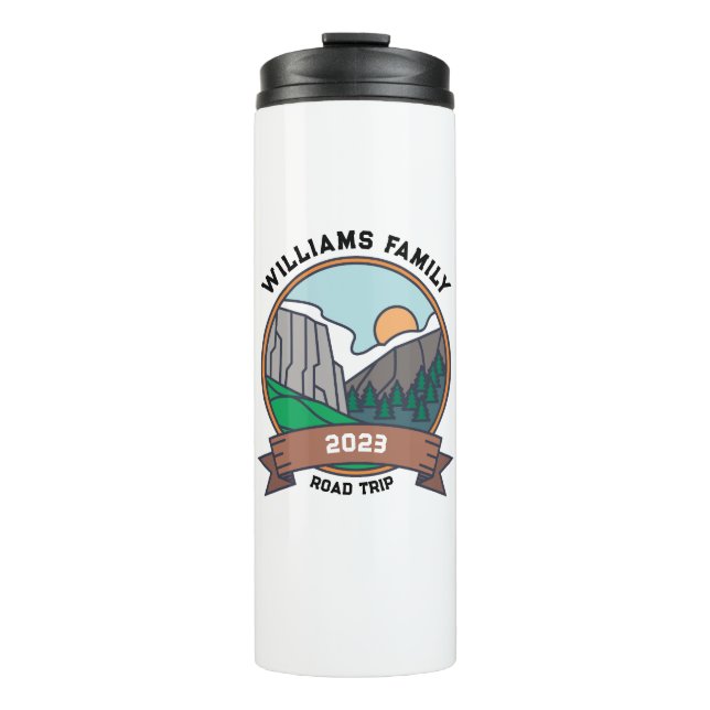 Custom Family Reunion Road Trip Mountain Thermal Tumbler (Front)