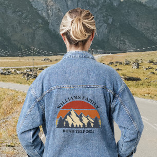 Custom Family Reunion Road Trip Mountains Denim Jacket