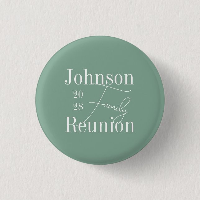 Custom Family Reunion Sage Green Keepsake 3 Cm Round Badge (Front)