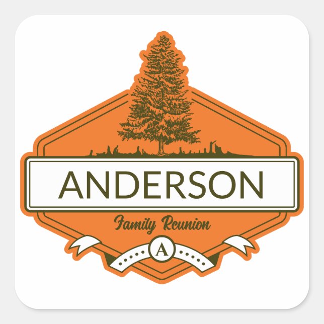 Custom Family Reunion  Square Sticker (Front)