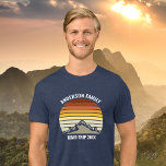 Custom Family Reunion Sunset Mountain Road Trip<br><div class="desc">This cool orange vintage sunset over rocky mountains in nature makes a great image for a set of customised tri-blend t-shirts for a family reunion, road trip, or summer vacation. Commemorate your holiday week with matching tees for mum, dad, brother and sister. Just add your own last name and the...</div>