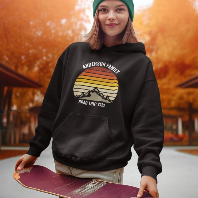 Custom Family Reunion Sunset Mountain Road Trip Hoodie (Creator Uploaded)