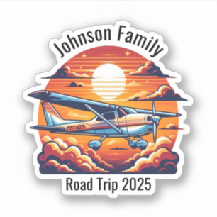 Custom Family Road Trip Mountain Sunset Retro