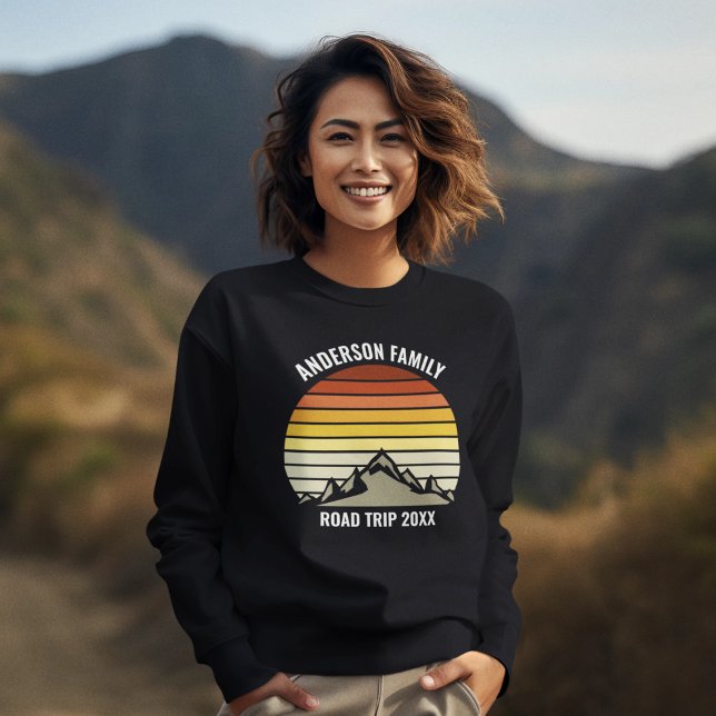 Custom Family Road Trip Mountain Sunset Sweatshirt (Creator Uploaded)