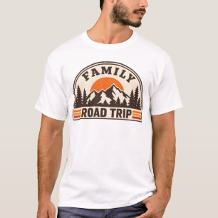 Custom Family Road Trip Mountain Sunset T-Shirt