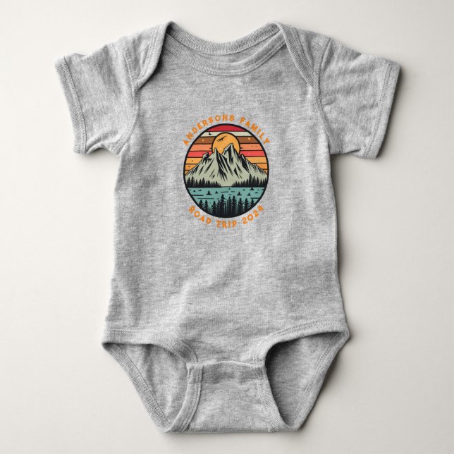 Custom Family Road Trip Vacation Reunion Baby Bodysuit (Front)