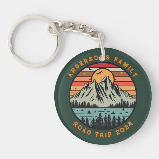 Custom Family Road Trip Vacation Reunion Key Ring (Front)