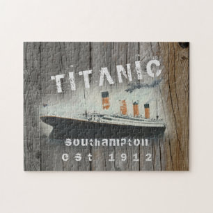 Custom Family Rustic Driftwood Titanic Jigsaw Puzzle