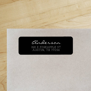 Custom Family Script   Black   Return Address Label