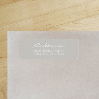 Custom Family Script Name | Grey Return Address Label
