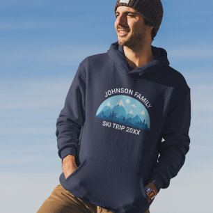 Custom Family Ski Trip Winter Vacation Skiing Hoodie
