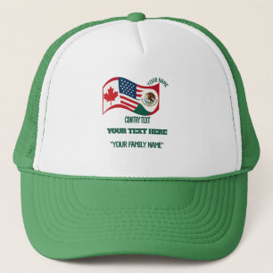Custom Family Soccer Tournament Shirt - Ca EEU Mx Trucker Hat