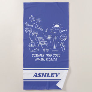 Custom Family Summer Beach Trip Group Matching Towel