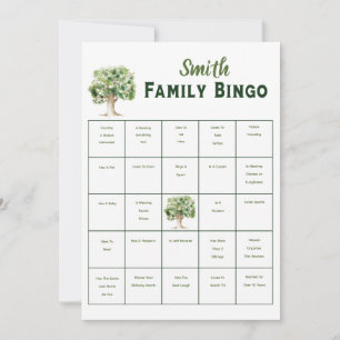 Custom Family Tree Bingo Renion Party Game Invitation