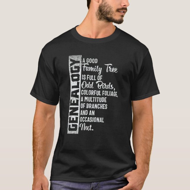 Custom Family Tree, Genealogy Design for Genealogi T-Shirt (Front)
