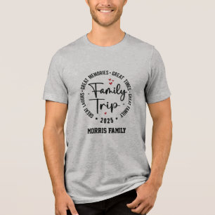 Custom Family Trip T-Shirt – Personalised Vacation Tri-Blend Shirt