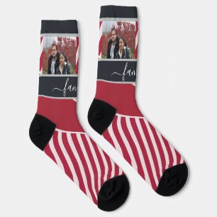 Custom Family Two Photo Christmas Socks