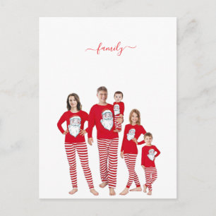 Custom Family Two Photo Double-Sided Christmas Holiday Postcard