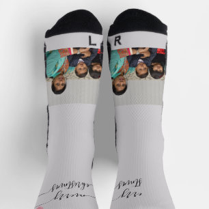 Custom Family Two Photo Double-Sided Christmas Socks