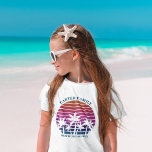 Custom Family Vacation Beach Palm Tree Kids T-Shirt<br><div class="desc">Cool matching family reunion beach vacation t-shirts for your kids to wear on an island cruise. Features beautiful palm trees in front of a pretty pink beach sunset. Perfect custom children's tees for your summer trip to the sea.</div>