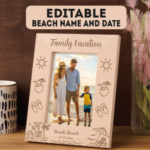 Custom Family Vacation Beach Photo Etched Frames