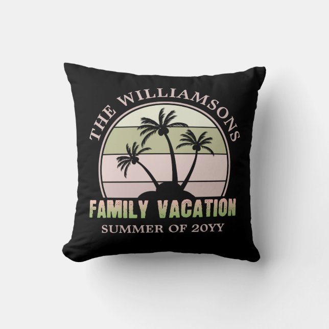 Custom Family Vacation Beach Tropical Island Cushion (Front)
