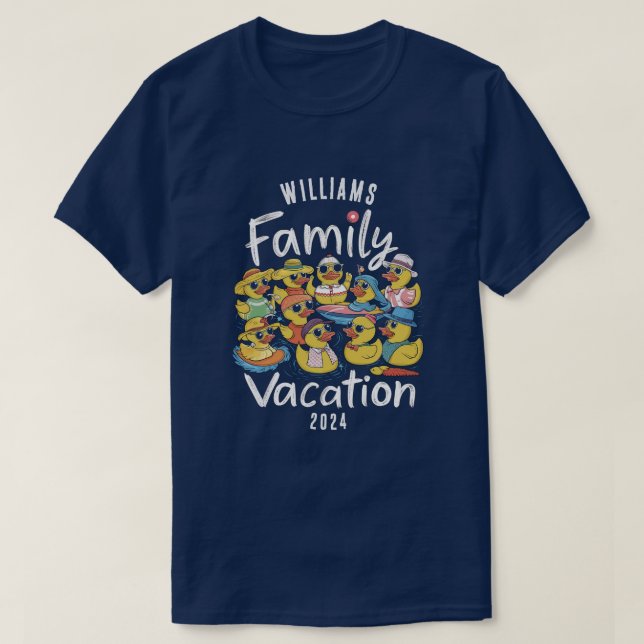 Custom Family Vacation Ducks Group Matching T-Shirt (Design Front)