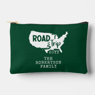Custom Family Vacation Family Road Trip USA Map Accessory Pouch